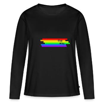 Rainbow amour homosexualité égalité - T-shirt manches longues Premium bio Femme - noir - Devant - Julia (174cm)