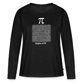 Le nombre Pi - T-shirt manches longues Premium bio Femme - noir - Devant - Julia (174cm)