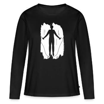 Fitness Sport Endurance Entraînement - T-shirt manches longues Premium bio Femme - noir - Devant - Julia (174cm)