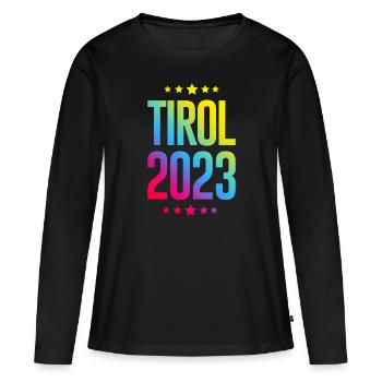 Tyrol 2023 - T-shirt manches longues Premium bio Femme - noir - Devant - Julia (174cm)