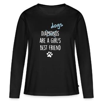 dogs girls best friend - Women's Premium Organic Long Sleeve Shirt - black - Front - Julia (174cm)