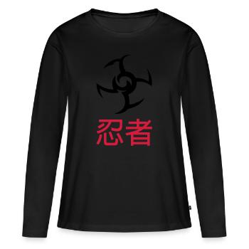 Ninja - T-shirt manches longues Premium bio Femme - noir - Devant - Julia (174cm)