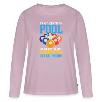 Pool Player Cue Sport Billard - Frauen Premium Bio Langarmshirt - Altrosa - Vorne - Julia (174cm)