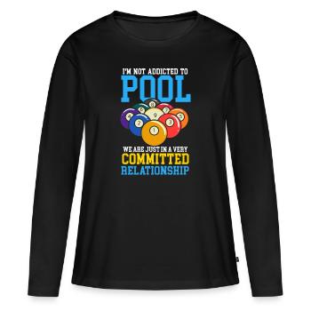 Joueur de billard Cue Sports Billard - T-shirt manches longues Premium bio Femme - noir - Devant - Julia (174cm)