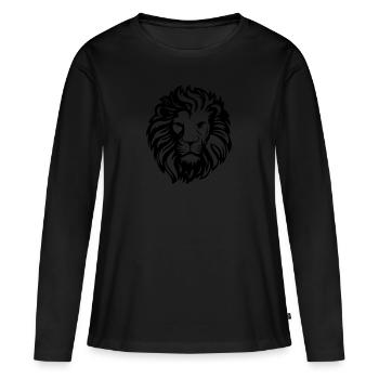 lion - T-shirt manches longues Premium bio Femme - noir - Devant - Julia (174cm)