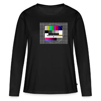 Testbild Envoyer Pause 80's 80's - T-shirt manches longues Premium bio Femme - noir - Devant - Julia (174cm)