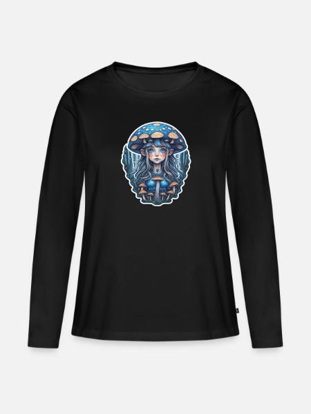 Elfe - Frauen Premium Bio Langarmshirt - Schwarz