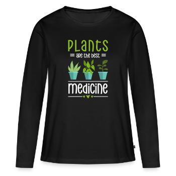 Heilkraut Gesund Arzt Krankheit - Frauen Premium Bio Langarmshirt - Schwarz - Vorne - Julia (174cm)