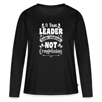 Boss Job Firma Team - Frauen Premium Bio Langarmshirt - Schwarz - Vorne - Julia (174cm)