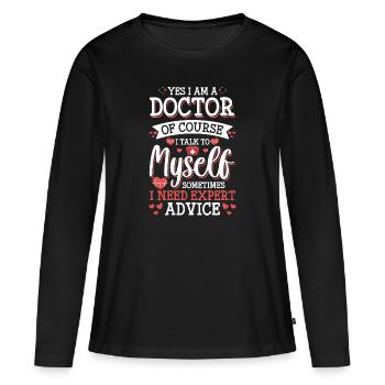 Arzt Krankenhaus Notfall - Frauen Premium Bio Langarmshirt - Schwarz - Vorne - Julia (174cm)