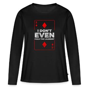 Jeu de cartes Gambling Blackjack All In - T-shirt manches longues Premium bio Femme - noir - Devant - Julia (174cm)