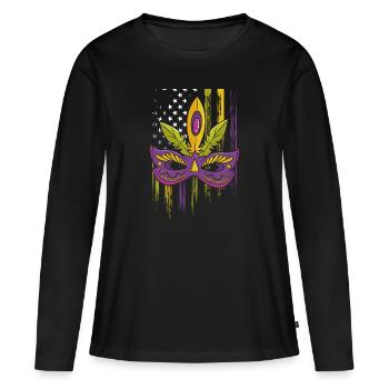 Perles de costume de carnaval - T-shirt manches longues Premium bio Femme - noir - Devant - Julia (174cm)
