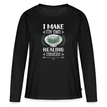 Heiltrank Pflanzen Krankheiten - Frauen Premium Bio Langarmshirt - Schwarz - Vorne - Julia (174cm)