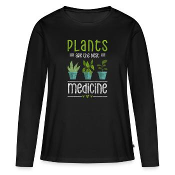 Herbes médicinales guérisseur guérisseur médecin - T-shirt manches longues Premium bio Femme - noir - Devant - Julia (174cm)