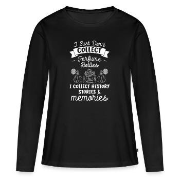 Duft Riechen Parfümerie Sammler - Frauen Premium Bio Langarmshirt - Schwarz - Vorne - Julia (174cm)