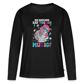 Techno Dubstep Raver - Frauen Premium Bio Langarmshirt - Schwarz - Vorne - Julia (174cm)