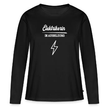 Elektrikerin Ausbildung Elektriker Azubine Lehre - Frauen Premium Bio Langarmshirt - Schwarz - Vorne - Julia (174cm)