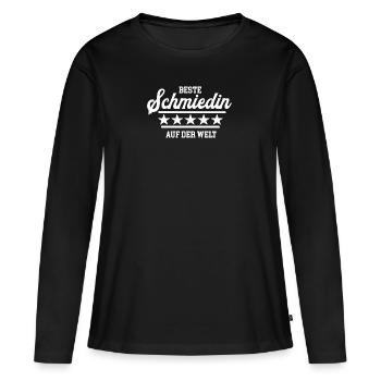 Schmiedin Beste Handwerkerin Schmied Frau Schmiede - Frauen Premium Bio Langarmshirt - Schwarz - Vorne - Julia (174cm)