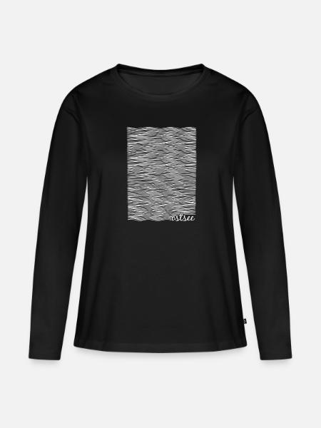 Ostsee-Liebe, Ostsee-Fans - Frauen Premium Bio Langarmshirt - Schwarz