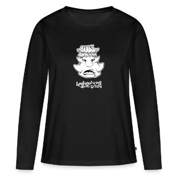 Toit sur la tête - T-shirt manches longues Premium bio Femme - noir - Devant - Julia (174cm)
