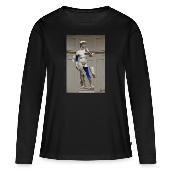 David Michelangelo Ciel étoilé - T-shirt manches longues Premium bio Femme - noir - Devant - Julia (174cm)