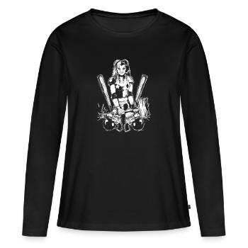 Batman Harley Quinn Tee shirt Homme - T-shirt manches longues Premium bio Femme - noir - Devant - Julia (174cm)