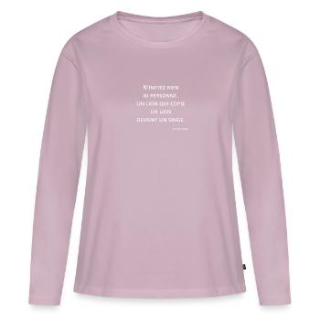 Singe - Victor Hugo - T-shirt manches longues Premium bio Femme - rose poudré - Devant - Julia (174cm)