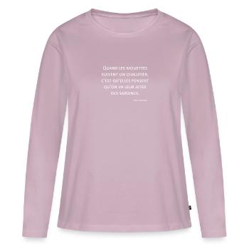 Seagulls - Eric Cantona - Women's Premium Organic Long Sleeve Shirt - dusky pink - Front - Julia (174cm)