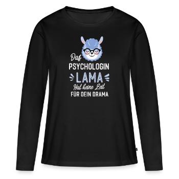 Psychologin Lama Spruch Lustige Geschenkidee - Frauen Premium Bio Langarmshirt - Schwarz - Vorne - Julia (174cm)