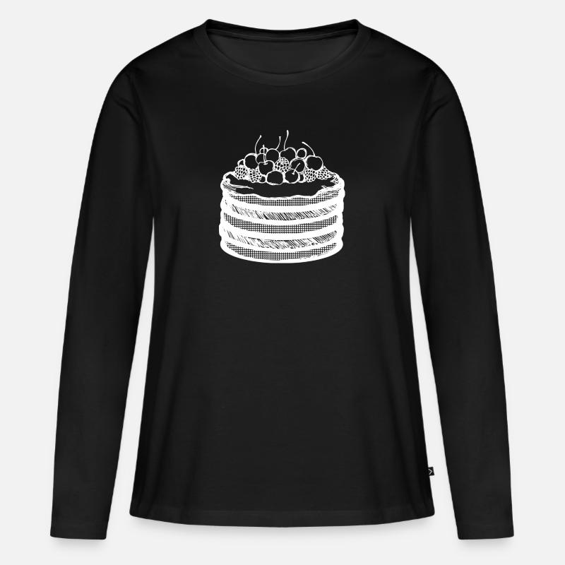 Kuchen Backen Bäcker Konditor - Frauen Premium Bio Langarmshirt - Schwarz