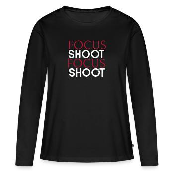 Practical Shooting - Focus Shoot Focus Shoot - Women's Premium Organic Long Sleeve Shirt - black - Front - Julia (174cm)