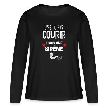 Je suis une Sirène Cadeau Drôle Femme Sport - T-shirt manches longues Premium bio Femme - noir - Devant - Julia (174cm)