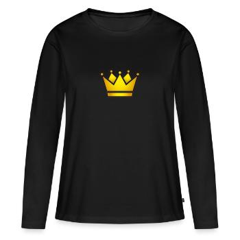 Couronne en or - T-shirt manches longues Premium bio Femme - noir - Devant - Julia (174cm)