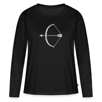 Archer arc et flèche - T-shirt manches longues Premium bio Femme - noir - Devant - Julia (174cm)