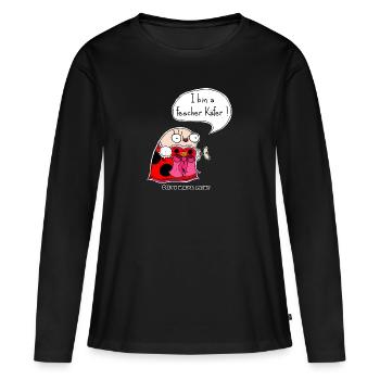 Marvin MP - Frauen Premium Bio Langarmshirt - Schwarz - Vorne - Julia (174cm)