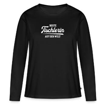 Beste Tischlerin Glückwunsch Danke Beruf Arbeit - Frauen Premium Bio Langarmshirt - Schwarz - Vorne - Julia (174cm)