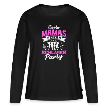 Schlager Party Mama Schlager Musik - Frauen Premium Bio Langarmshirt - Schwarz - Vorne - Julia (174cm)