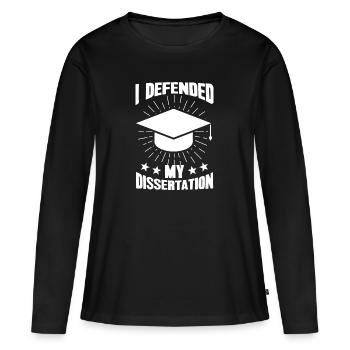 Cadeau d'examen de thèse de doctorat - T-shirt manches longues Premium bio Femme - noir - Devant - Julia (174cm)