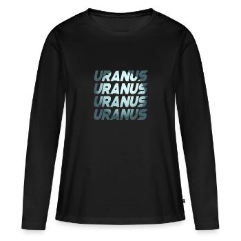 Conception d’Uranus - T-shirt manches longues Premium bio Femme - noir - Devant - Julia (174cm)