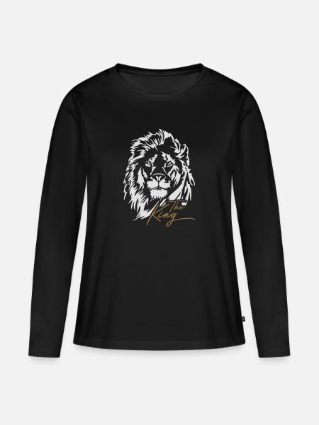 The Lion - The King Lion Head Wilsigns - Women's Premium Organic Long Sleeve Shirt - black
