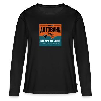 Autoroute allemande sans limite de vitesse - T-shirt manches longues Premium bio Femme - noir - Devant - Julia (174cm)