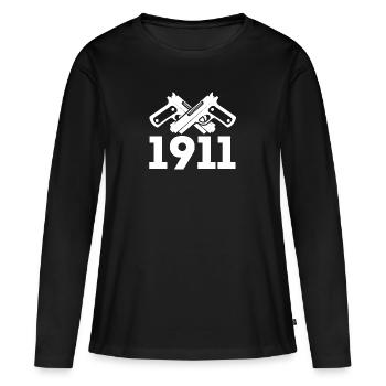 Arme 1911 - T-shirt manches longues Premium bio Femme - noir - Devant - Julia (174cm)