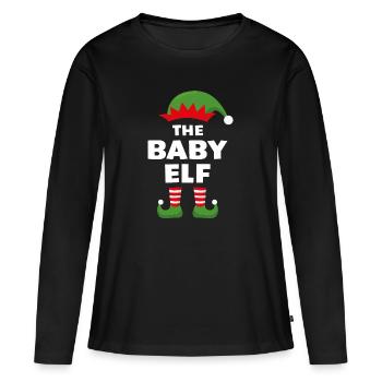 Le Bébé Elfe - T-shirt manches longues Premium bio Femme - noir - Devant - Julia (174cm)