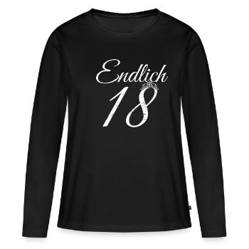 18. Geburtstag Prinzessin Princess Königin Geburts - Frauen Premium Bio Langarmshirt - Schwarz - Vorne - Julia (174cm)