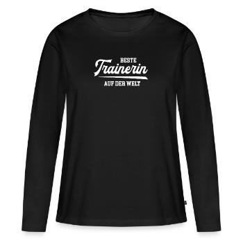 Beste Trainerin Danke Geburtstag Abschied Lehrerin - Frauen Premium Bio Langarmshirt - Schwarz - Vorne - Julia (174cm)