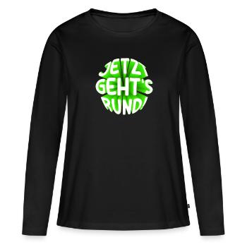 Jetzt gehts rund 3D - Frauen Premium Bio Langarmshirt - Schwarz - Vorne - Julia (174cm)