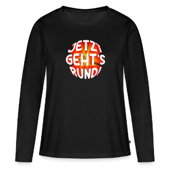Jetzt gehts rund 3D - Frauen Premium Bio Langarmshirt - Schwarz - Vorne - Julia (174cm)