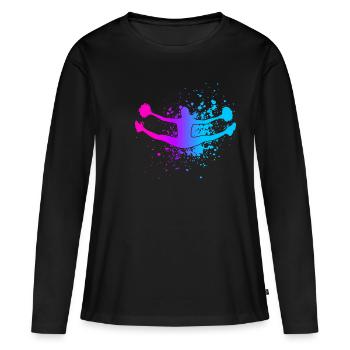 Cheerleader Cheerleading Design Akrobatik Pompons - Frauen Premium Bio Langarmshirt - Schwarz - Vorne - Julia (174cm)