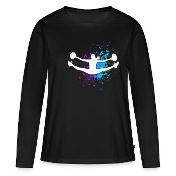 Cheerleader Cheerleading Design Sport Pompons Chee - Frauen Premium Bio Langarmshirt - Schwarz - Vorne - Julia (174cm)