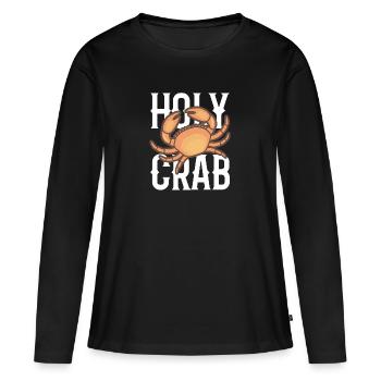 Crabe Holy Crab - T-shirt manches longues Premium bio Femme - noir - Devant - Julia (174cm)